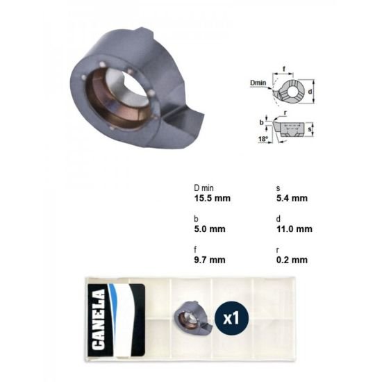 Picture of Canela Tool RS16.1897.02TL20 Grooving Insert 0.1970 5.00mm Wide